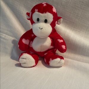 TY Red Heart Patterned Gorilla Plush